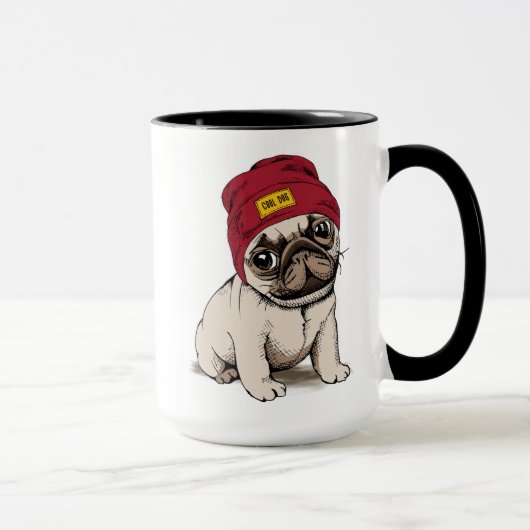 Mini Puppy Hipster Pug Mok (Rechts)