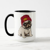 Mini Puppy Hipster Pug Mok (Links)