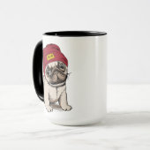 Mini Puppy Hipster Pug Mok (Voorkant links)