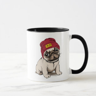 Mini Puppy Hipster Pug Mok