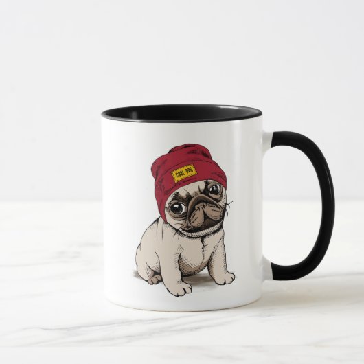 Mini Puppy Hipster Pug Mok (Rechts)