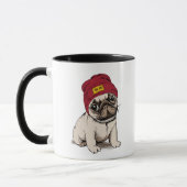 Mini Puppy Hipster Pug Mok (Links)