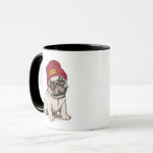 Mini Puppy Hipster Pug Mok (Voorkant links)