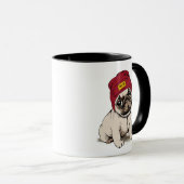 Mini Puppy Hipster Pug Mok (Voorkant rechts)