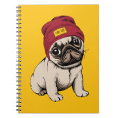 Mini Puppy Hipster Pug Notitieboek (Voorkant)