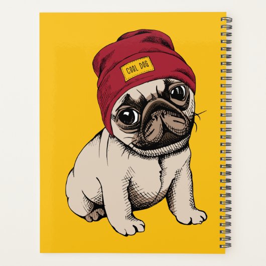 Mini Puppy Hipster Pug Planner (Achterkant)