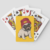Mini Puppy Hipster Pug Pokerkaarten (Achterkant)