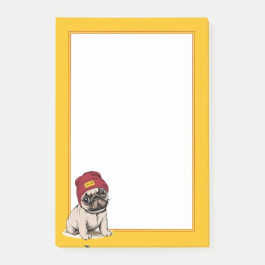 Mini Puppy Hipster Pug Post-it® Notes (Voorkant)