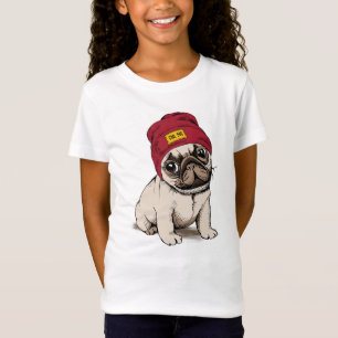 Mini Puppy Hipster Pug T-shirt