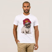 Mini Puppy Hipster Pug T-shirt (Voorkant volledig)