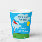Mini putt golf thema kind verjaardagsfeestje papieren bekers (Voorkant)