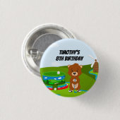 Mini Putt Putt Verjaardag Schattig Gopher Kinderfe Ronde Button 3,2 Cm (Voorkant /achterkant)