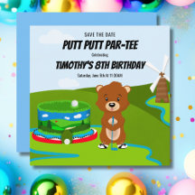 Mini Putt Putt Verjaardag Schattig Gopher Kinderfe