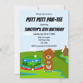 Mini Putt Putt Verjaardag Schattige Gopher Kinderf Kaart (Voorkant)
