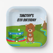 Mini Putt Putt Verjaardag Schattigee Gopher Kinder Papieren Bordje (Voorkant)