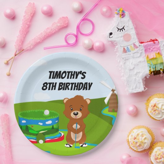 Mini Putt Putt Verjaardag Schattigee Gopher Kinder Papieren Bordje (Feest)