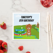 Mini Putt Putt Verjaardag Schattigee Gopher Kinder Servet (Insitu)