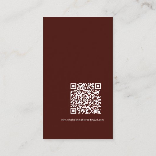 Mini QR Code Terracotta Boho Wedding Details  Informatiekaartje (Achterkant)