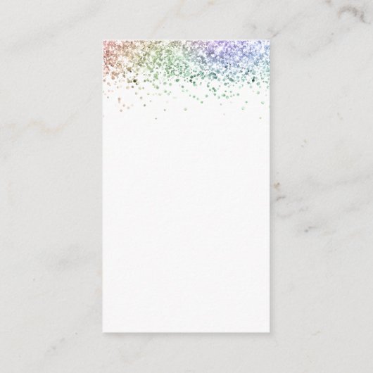 Mini Rainbow Glitter QR Code Weddenschap Details Informatiekaartje (Achterkant)