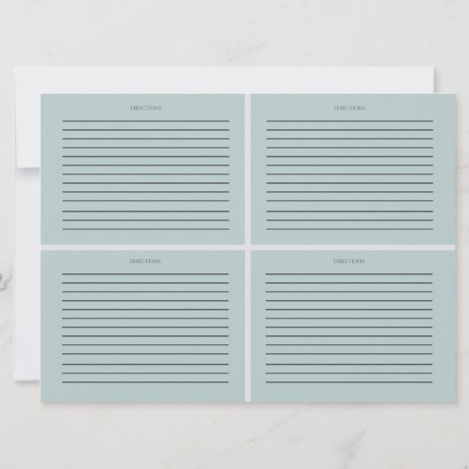 Mini RECEPT KAARTEN | Dusty Blue Waterverf Eucalyp (Achterkant)