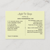 Mini Recipe-kaarten voor klanten, vrienden of fami Visitekaartje (Achterkant)