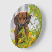 Mini Red Dachshund Clock Grote Klok (Hoek)