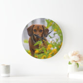 Mini Red Dachshund Clock Grote Klok (Huis)