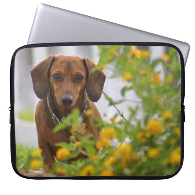 Mini Red Dachshund-laptoptas Laptop Sleeve (Voorkant)