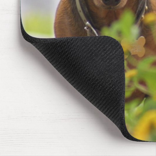 Mini Red Dachshund Mousepad Muismat (Hoek)