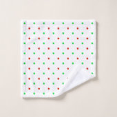 Mini Red en Green Waterverf Polka Dots Bad Handdoek (Wasdoekje)