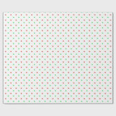 Mini Red en Green Waterverf Polka Dots Cadeaupapier (Vlak)