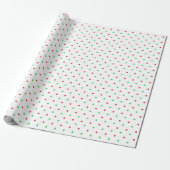 Mini Red en Green Waterverf Polka Dots Cadeaupapier (Uitgerold)