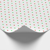 Mini Red en Green Waterverf Polka Dots Cadeaupapier (Hoek)
