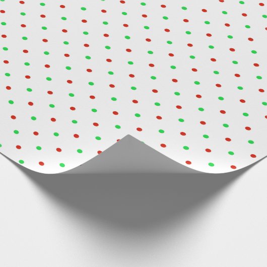 Mini Red en Green Waterverf Polka Dots Cadeaupapier (Hoek)