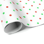 Mini Red en Green Waterverf Polka Dots Cadeaupapier (Rol Hoek)