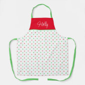 Mini Red en Green Waterverf Polka Dots Schort (Voorkant)