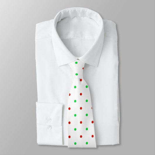 Mini Red en Green Waterverf Polka Dots Stropdas (Gebonden)