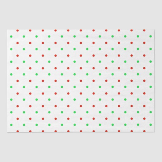 Mini Red en Green Waterverf Polka Dots Tissuepapier (Voorkant)