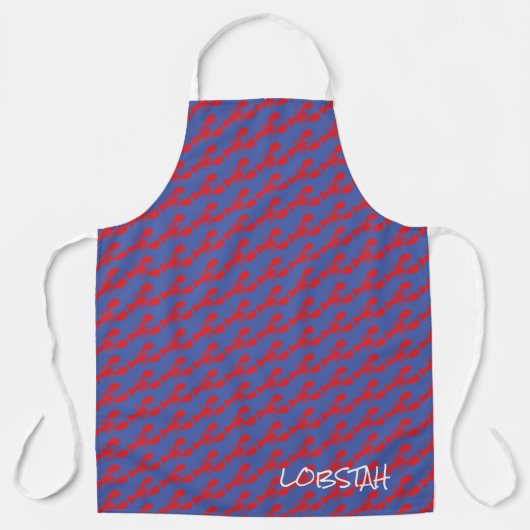 Mini Red Lobsters Blue Maine LOBSTAH Vist Schort (Voorkant)
