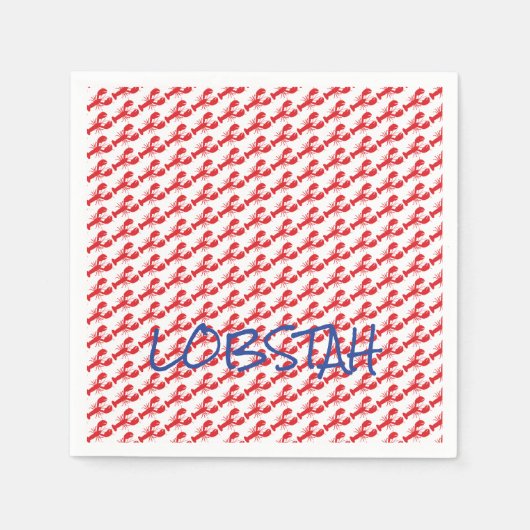 Mini Red Lobsters White Maine Blue LOBSTAH Servet (Voorkant)