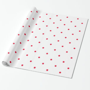 Mini Red Waterverf Polka Dots Cadeaupapier