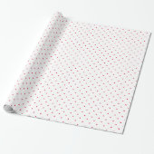 Mini Red Waterverf Polka Dots Wrapping Paper Cadeaupapier (Uitgerold)