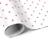 Mini Red Waterverf Polka Dots Wrapping Paper Cadeaupapier (Rol Hoek)