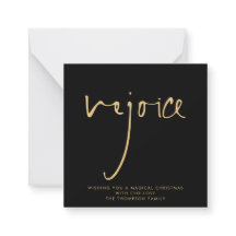 MINI | Rejoice Elegant Script Gold Black Holiday