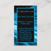 Mini Resume Kaart | Netwerk Kaart Blauw Zwart Contactkaartje (Achterkant)