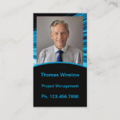 Mini Resume Kaart | Netwerk Kaart Blauw Zwart Contactkaartje (Voorkant)