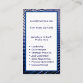 Mini Resume Kaart | Networking Kaart Navy Blue Visitekaartje (Achterkant)