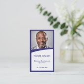 Mini Resume Kaart | Networking Kaart Navy Blue Visitekaartje (Staand voorkant)