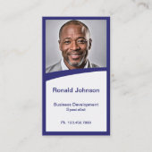 Mini Resume Kaart | Networking Kaart Navy Blue Visitekaartje (Voorkant)