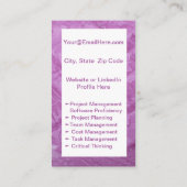 Mini Resume Kaart | Networking Kaart Roze Contactkaartje (Achterkant)